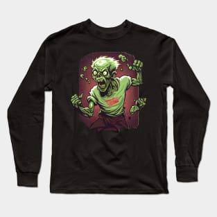 Scare Your Friends with a Angry Zombie Long Sleeve T-Shirt